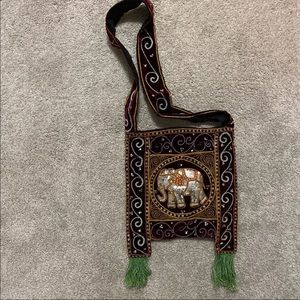 Thai elephant sequin crossbody/shoulder bag